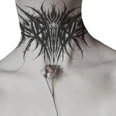 Gothic Thorns Neck Temporary Tattoo Sticker